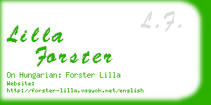 lilla forster business card